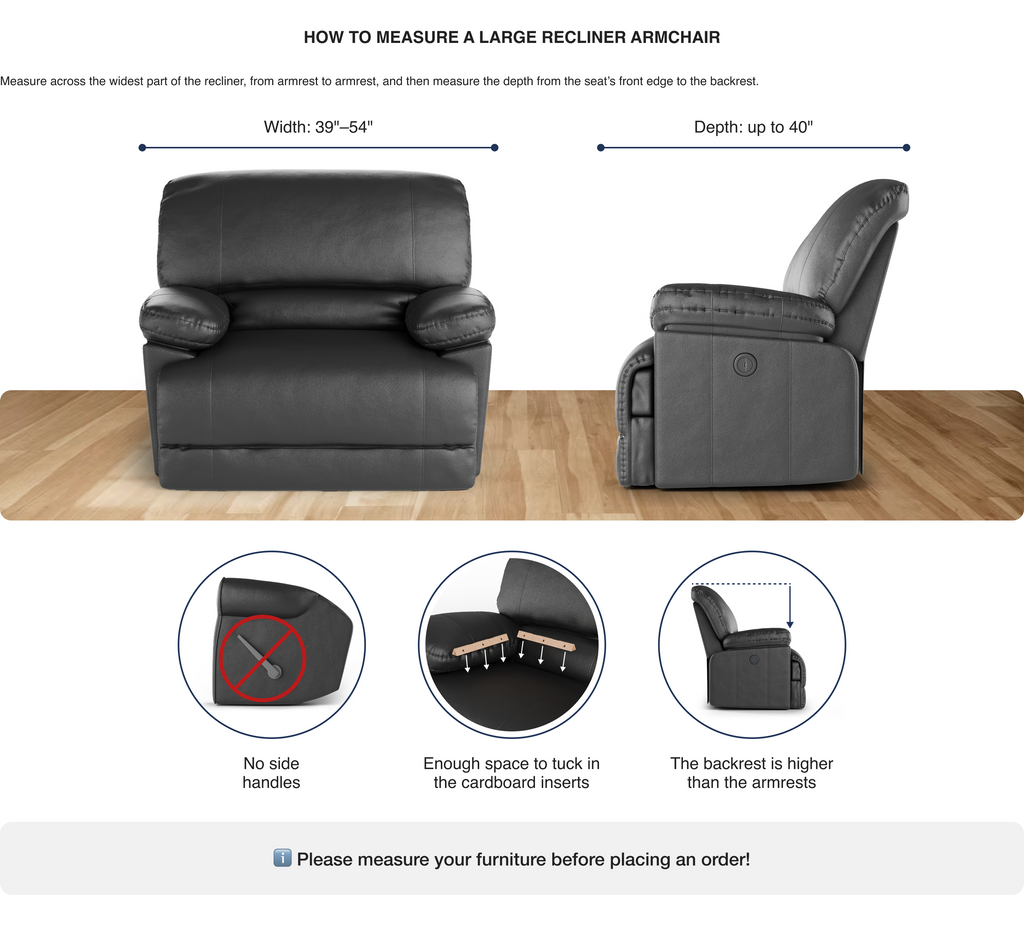 How to Measure a Recliner | Recliner Sofa and Chair Dimensions