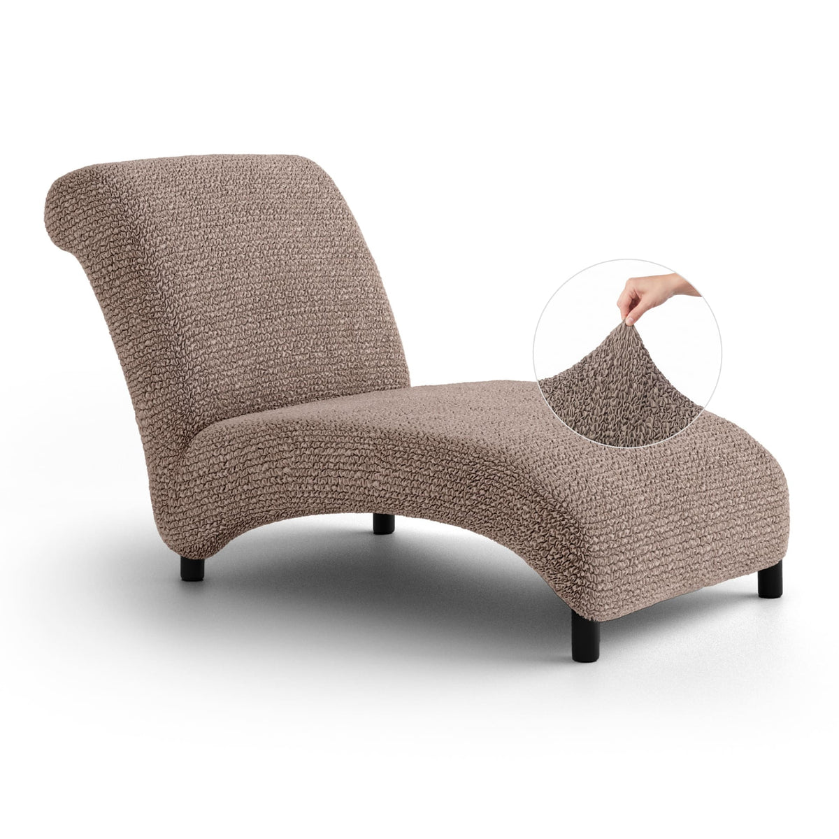Armless Chaise Lounge Slipcover, Comfort Collection – Soft Taupe, front view | Soft Taupe