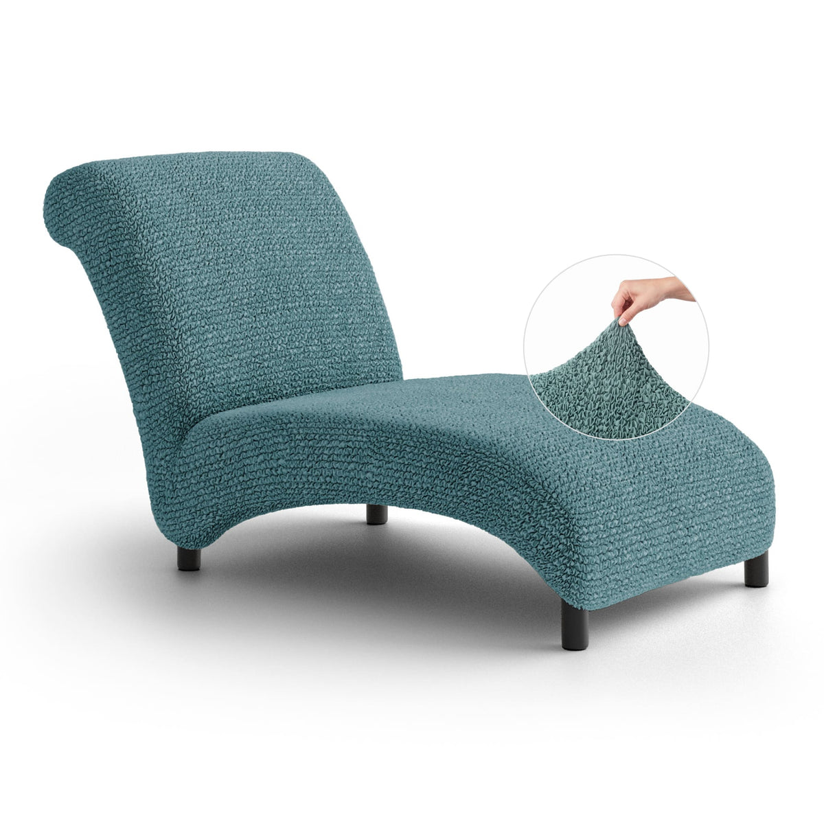 Armless Chaise Lounge Slipcover, Comfort Collection – Teal, front view | Teal