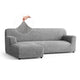 L-Shaped Sofa Slipcover (Left Chaise), Comfort Collection – Ash, front view | Ash