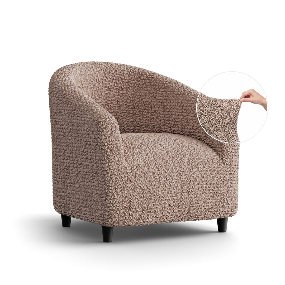 Barrel Chair Slipcover, Comfort Collection – Soft Taupe, front view | Soft Taupe