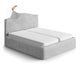 Bed Headboard & Frame Slipcover (Full/Queen), Comfort Collection – Light Grey, front view | Light Grey