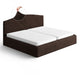Bed Headboard & Frame Slipcover (King), Comfort Collection – Dark Brown, front view | Dark Brown