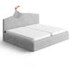 Bed Headboard & Frame Slipcover (King), Comfort Collection – Light Grey, front view | Light Grey