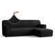 L-Shaped Sofa Slipcover (Right Chaise), Comfort Collection – Black, front view | Black