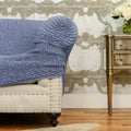 Blue L-Shaped Sofa Slipcover (Left Chaise), Microfibra Collection