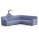 Corner Sofa Slipcover, Comfort Collection – Blue, front view | Blue