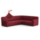 Corner Sofa Slipcover, Comfort Collection – Burgundy, front view | Burgundy