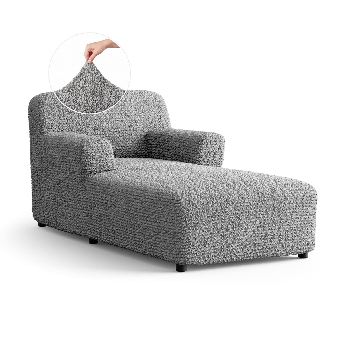 Chaise Lounge Slipcover, Comfort Collection – Ash, front view | Ash