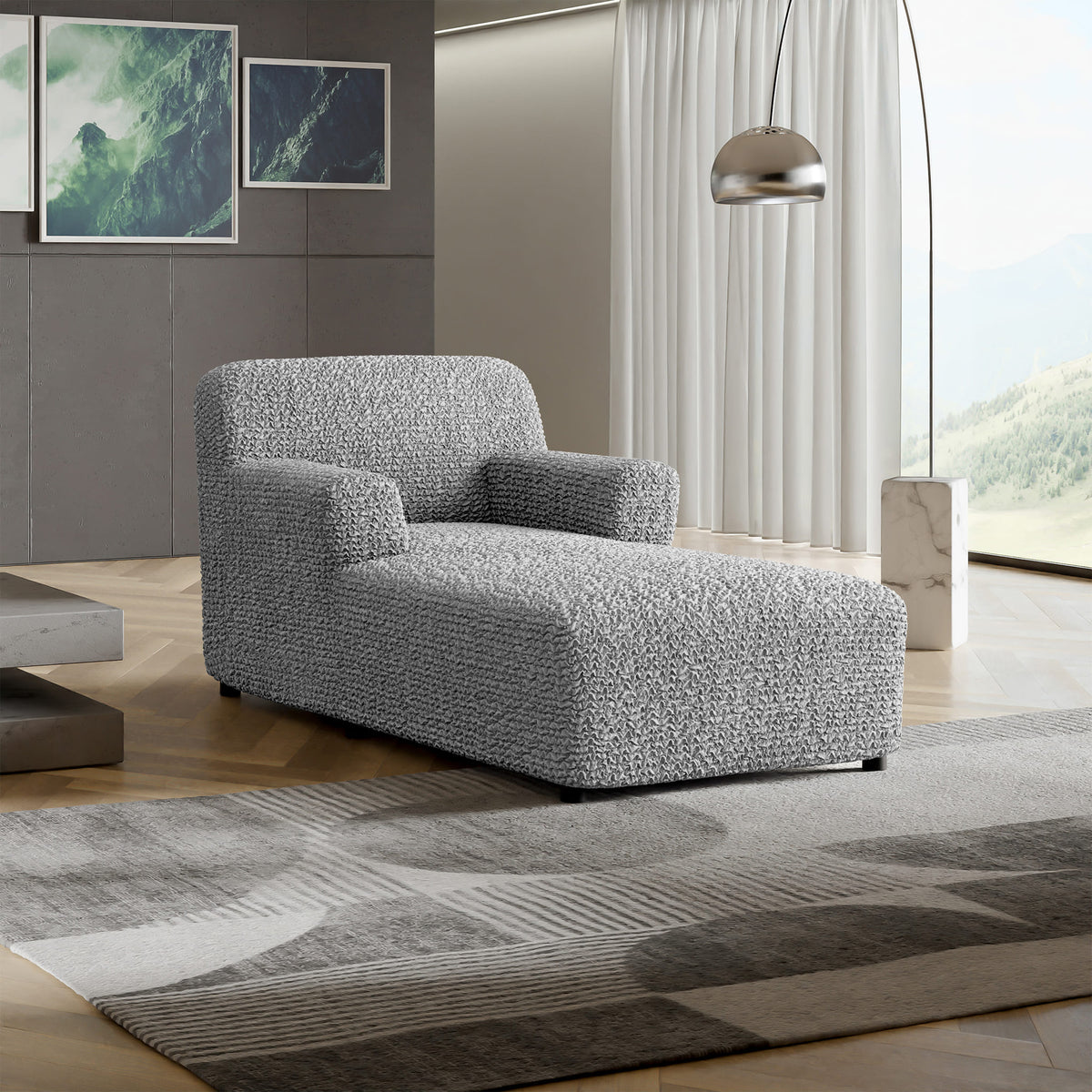 Chaise Lounge Slipcover, Comfort Collection – Ash, interior view 1 | Ash