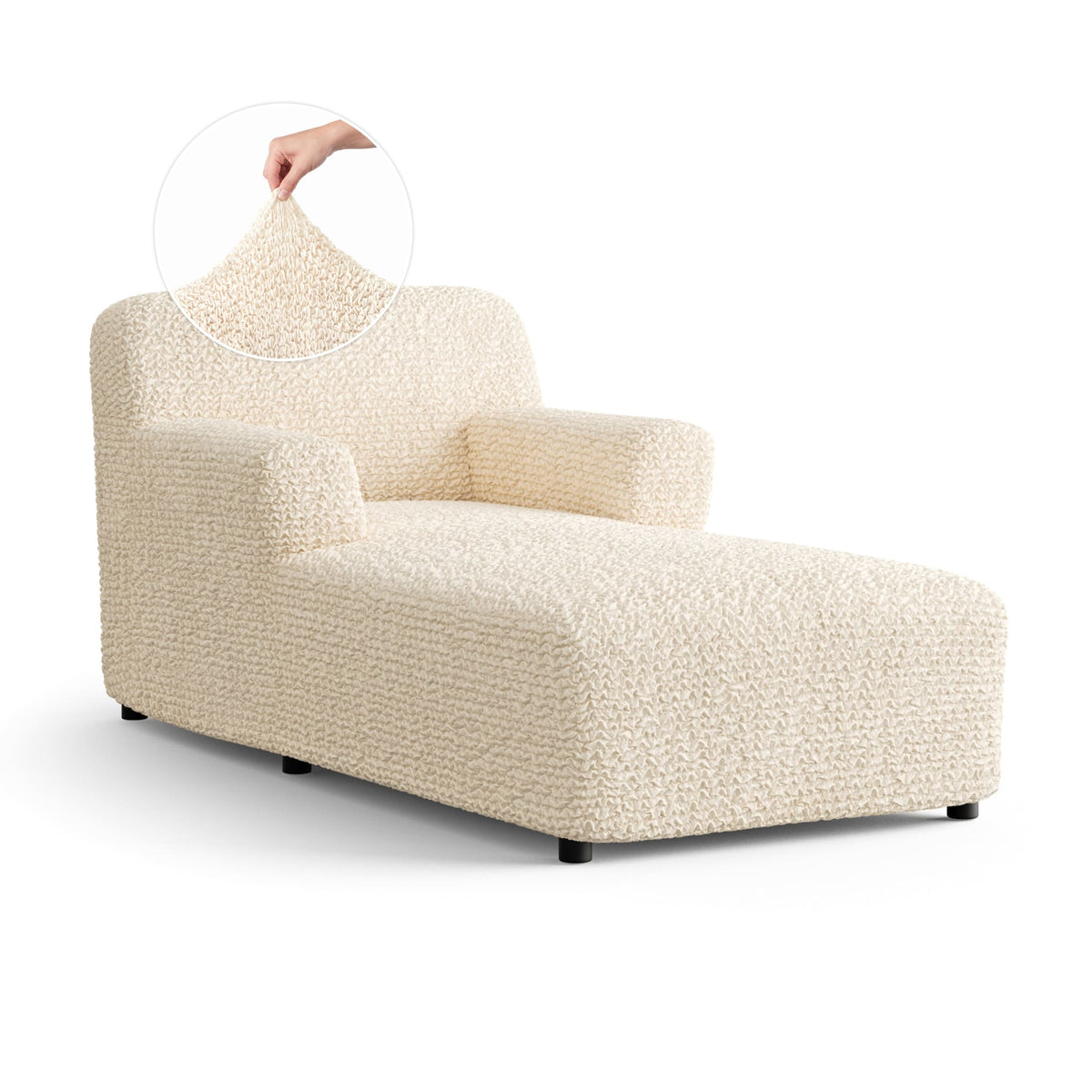 Chaise Lounge Slipcover, Comfort Collection – Cream, front view | Cream
