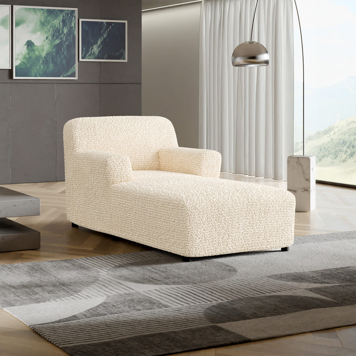 Chaise Lounge Slipcover, Comfort Collection – Cream, interior view 1 | Cream