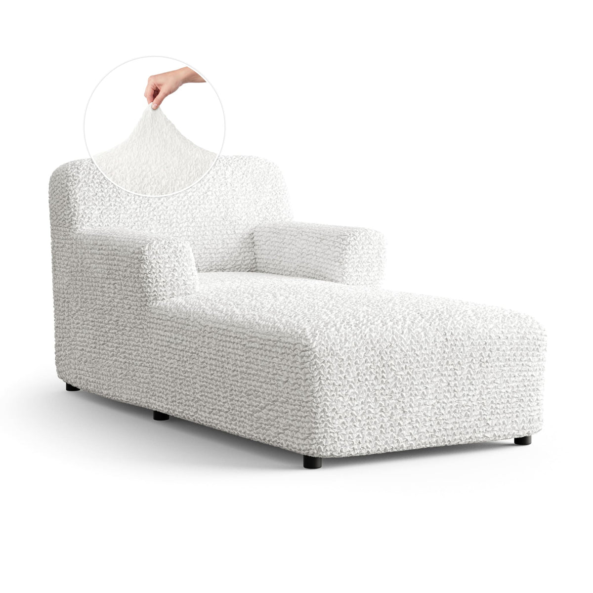 Chaise Lounge Slipcover, Comfort Collection – Crisp White, front view | Crisp White