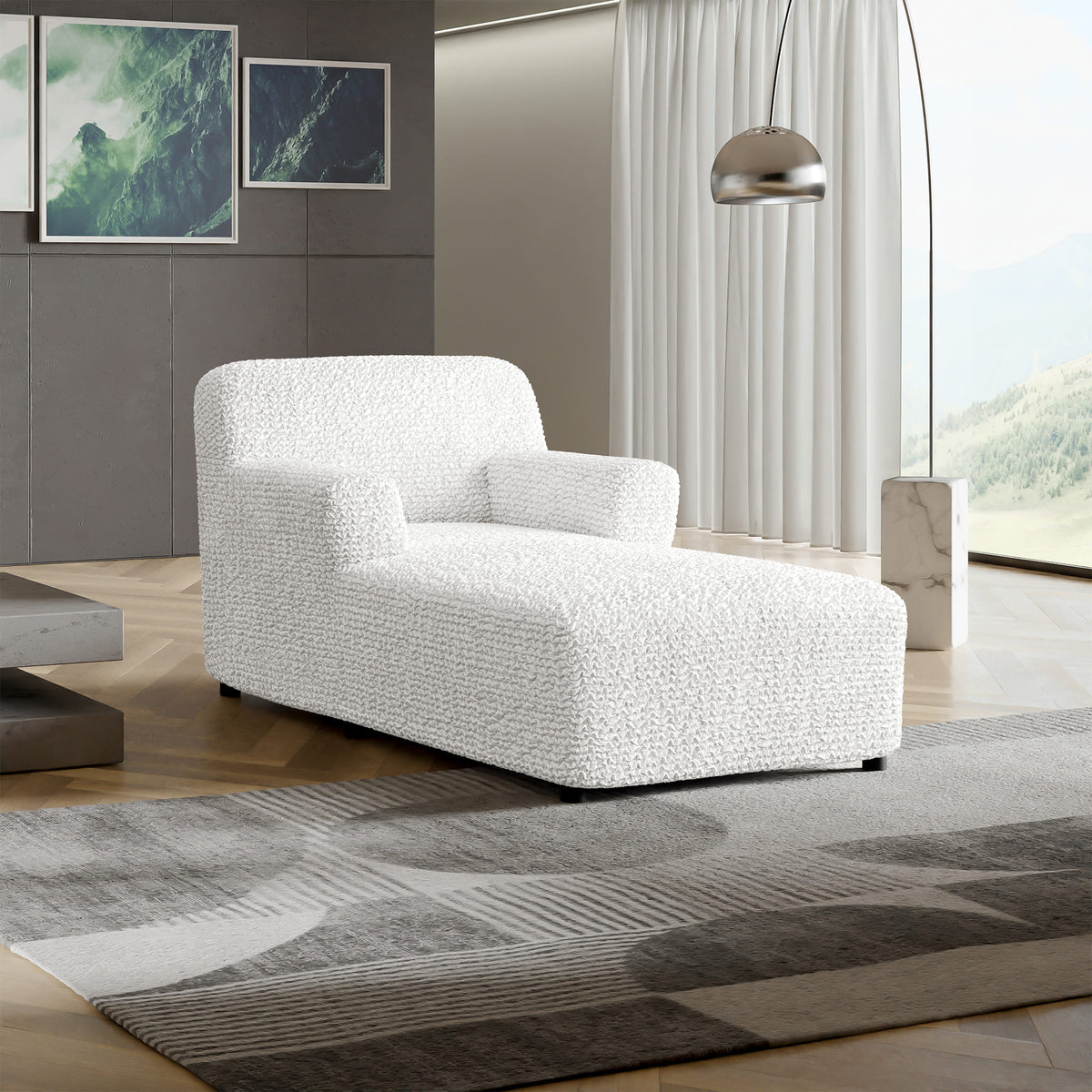 Chaise Lounge Slipcover, Comfort Collection – Crisp White, interior view 1 | Crisp White