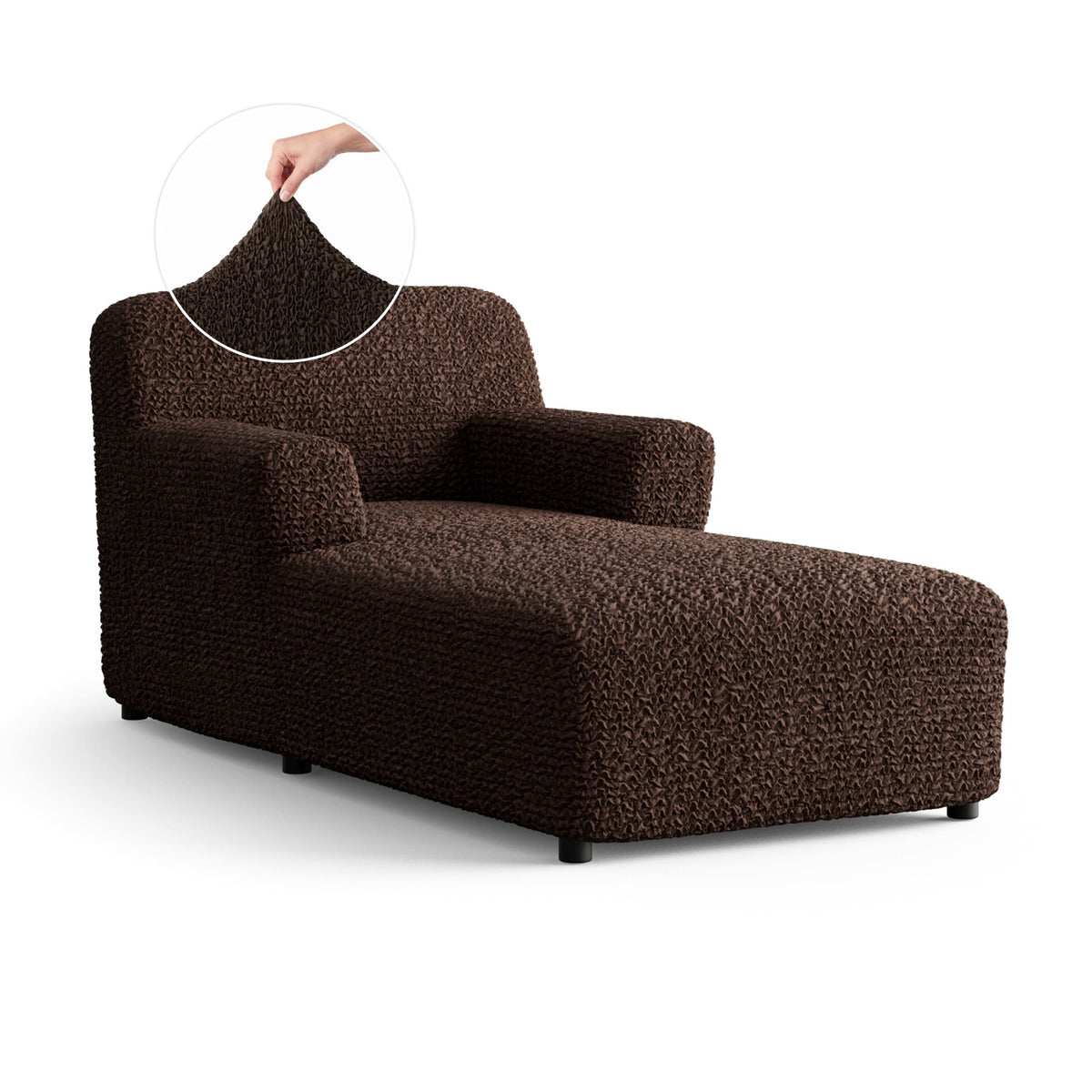 Chaise Lounge Slipcover, Comfort Collection – Dark Brown, front view | Dark Brown