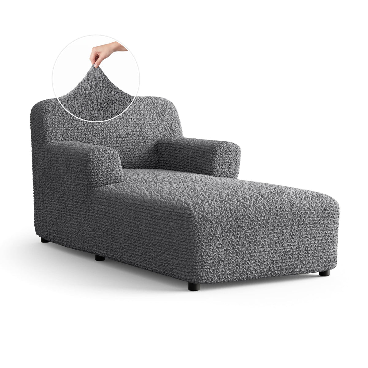 Chaise Lounge Slipcover, Comfort Collection – Dark Grey, front view | Dark Grey