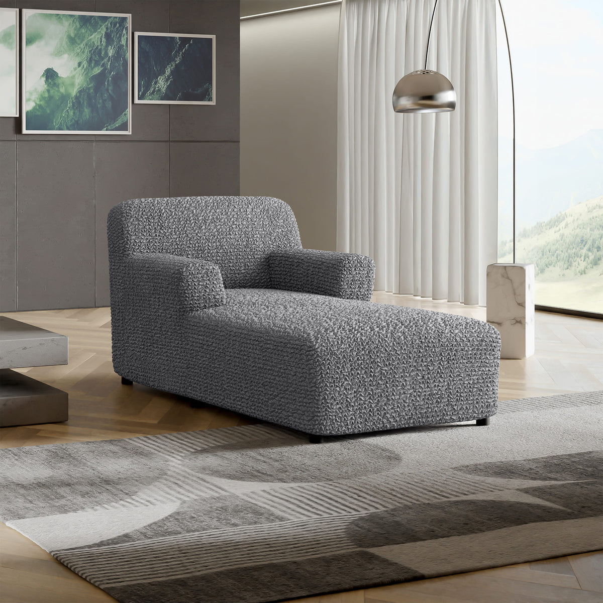 Chaise Lounge Slipcover, Comfort Collection – Dark Grey, interior view 1 | Dark Grey