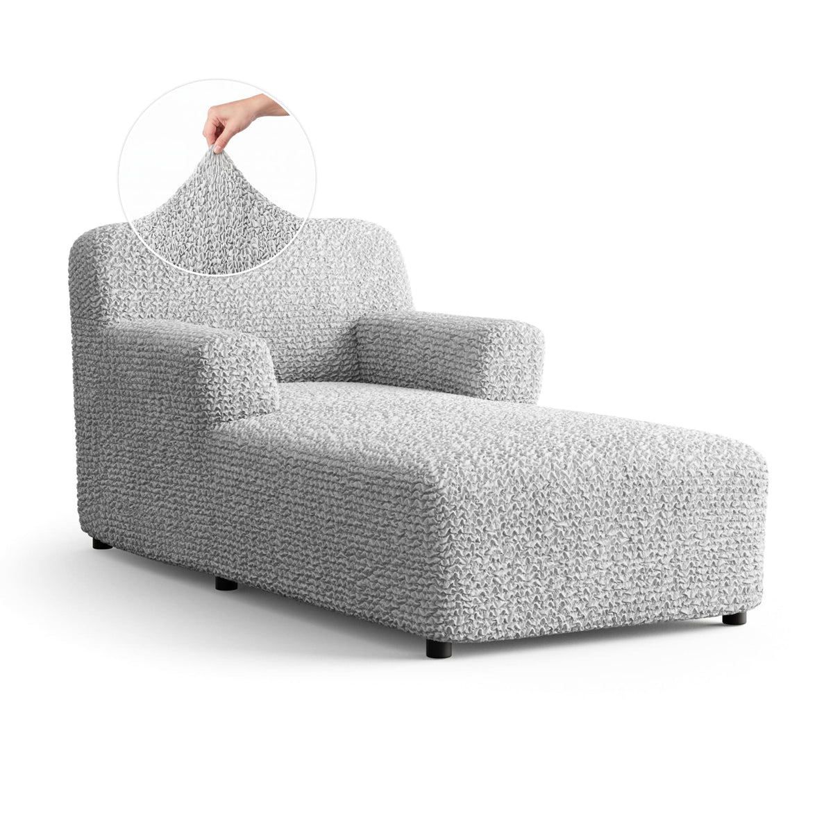 Chaise Lounge Slipcover, Comfort Collection – Light Grey, front view | Light Grey