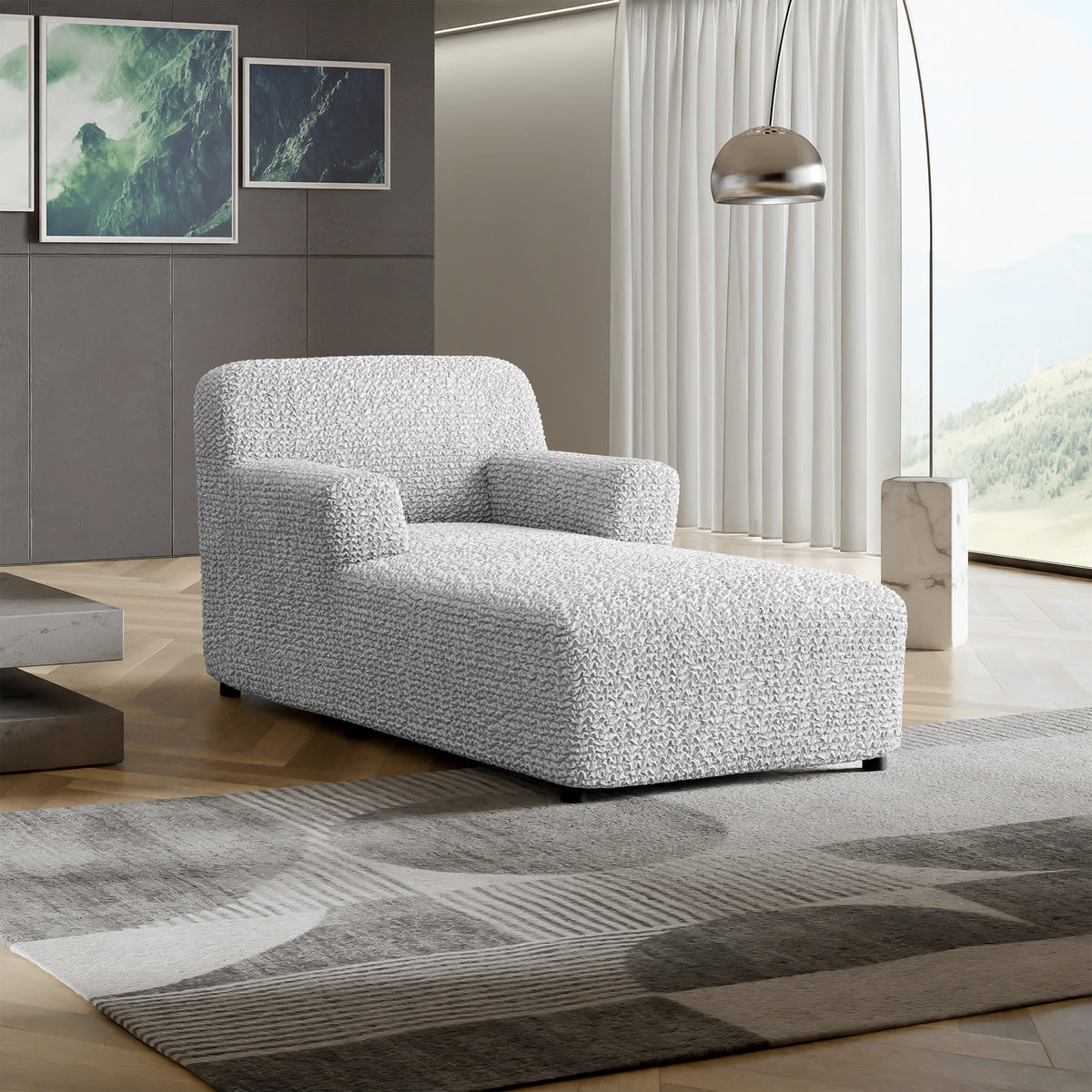 Chaise Lounge Slipcover, Comfort Collection – Light Grey, interior view 1 | Light Grey