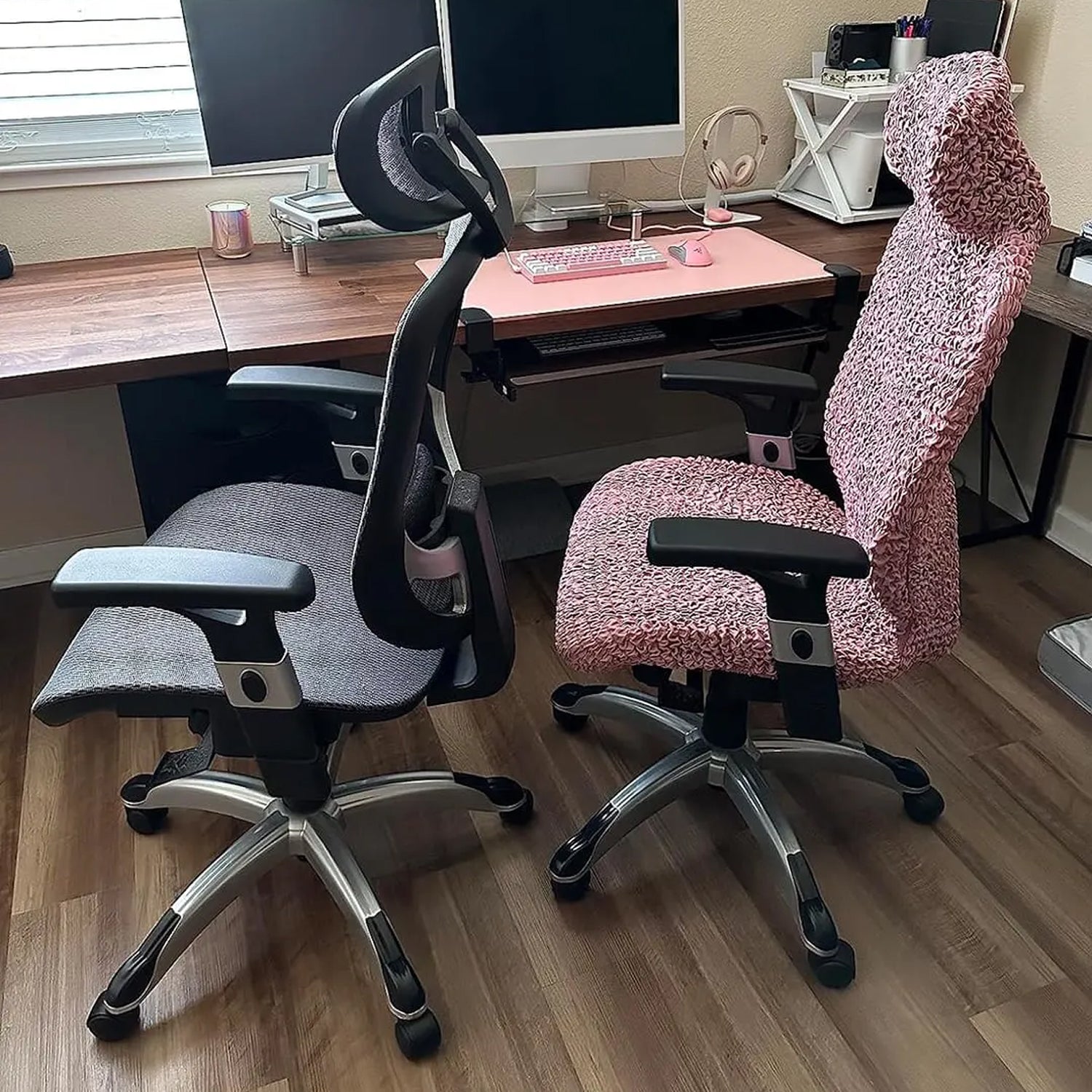 Office Chair Slipcover, Comfort Collection – Macadamia, product view | Macadamia