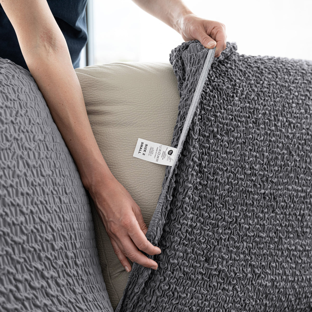 Chaise Small Cushion Cover, Comfy Seat Collection – Dark Grey, installation view 1 | Dark Grey