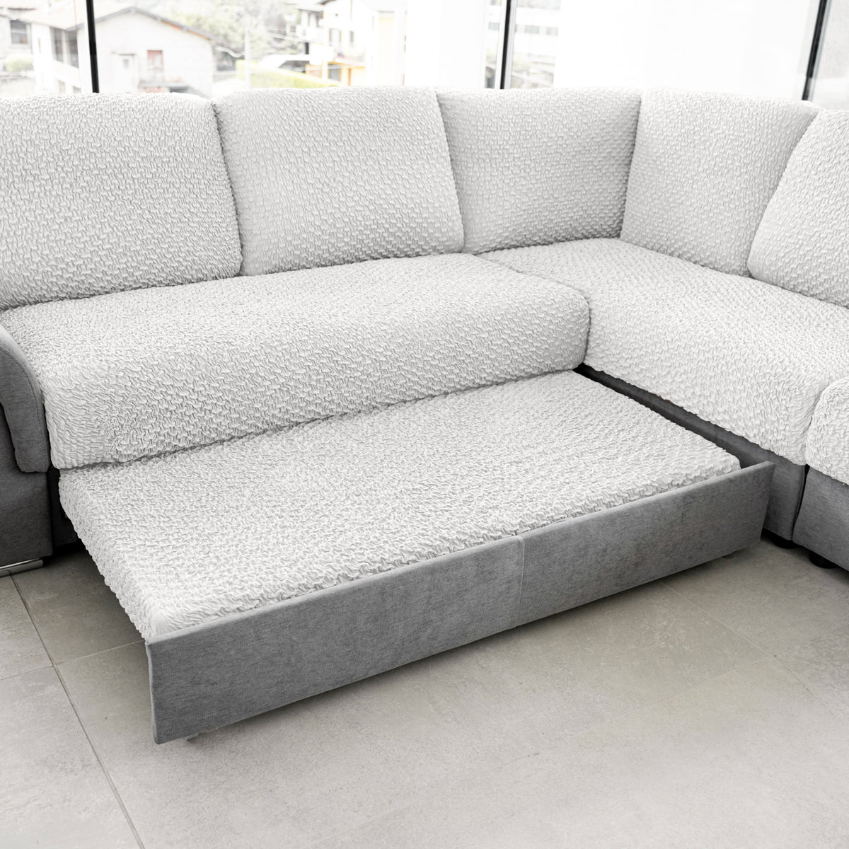 Deep Small Cushion Cover, Comfy Seat Collection – Crisp White, product view | Crisp White