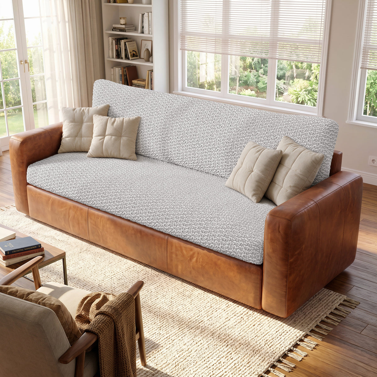 Extra Deep Large Cushion Cover, Comfy Seat Collection – Light Grey, interior view 1 | Light Grey