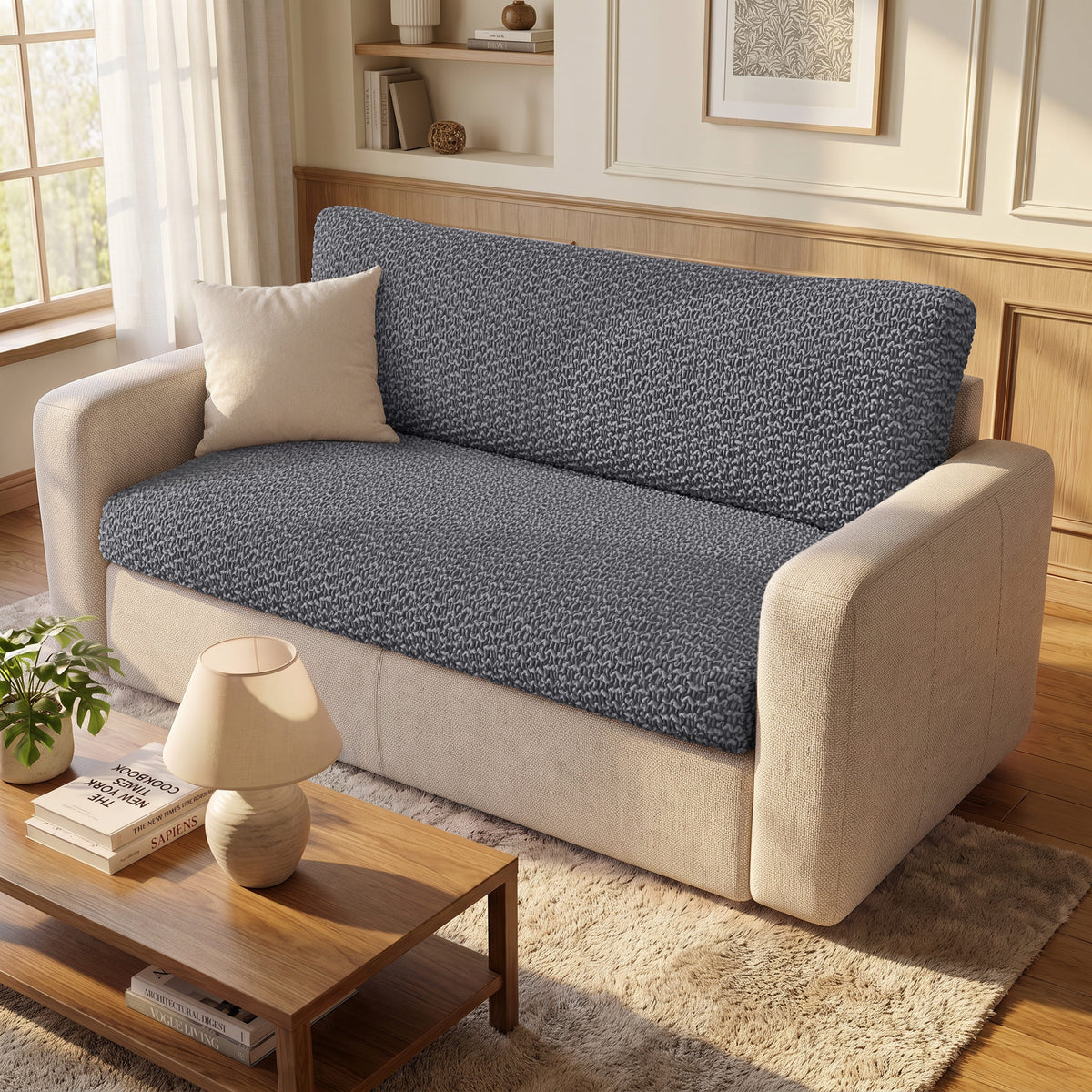 Extra Deep Medium Cushion Cover, Comfy Seat Collection – Dark Grey, interior view 1 | Dark Grey
