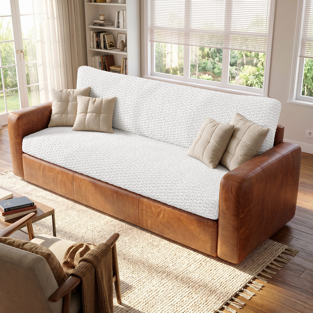 Deep Large Cushion Cover, Comfy Seat Collection – Crisp White, interior view 1 | Crisp White