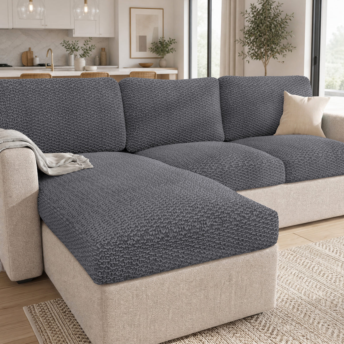 Deep Large Cushion Cover, Comfy Seat Collection – Dark Grey, interior view 1 | Dark Grey