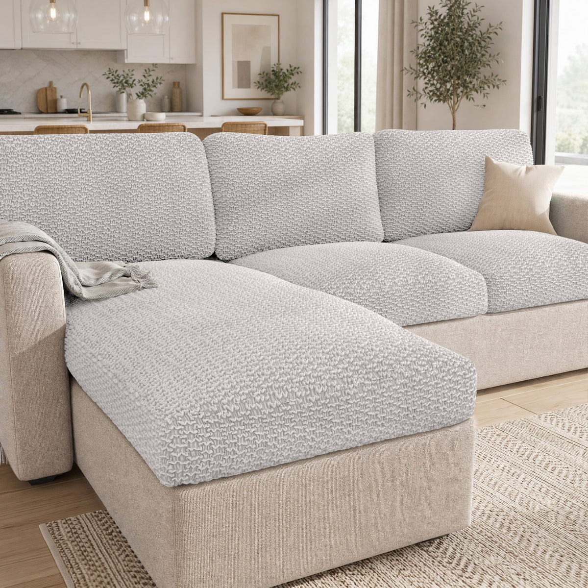 Deep Large Cushion Cover, Comfy Seat Collection – Light Grey, interior view 1 | Light Grey