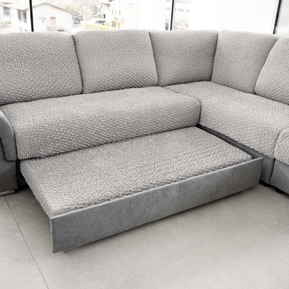 Deep Large Cushion Cover, Comfy Seat Collection – Light Grey, product view | Light Grey