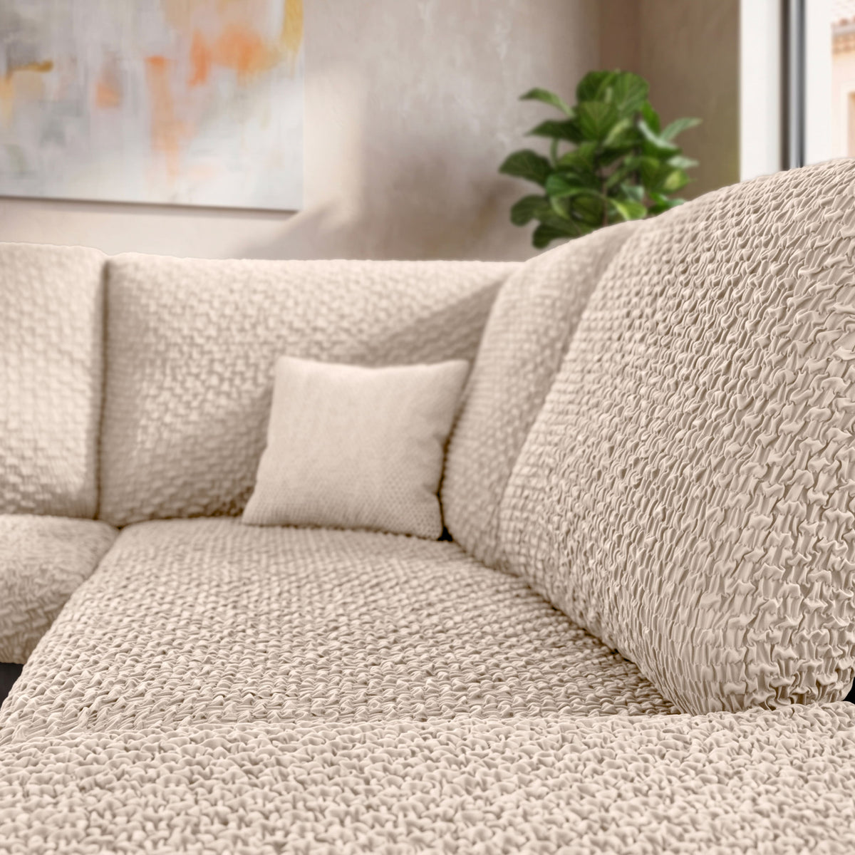 Deep Large Cushion Cover, Comfy Seat Collection – Macadamia, interior view 2 | Macadamia