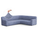 Corner Sofa Slipcover, Comfort Collection – Blue, front view | Blue