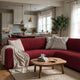 Corner Sofa Slipcover, Comfort Collection – Burgundy, interior view 2 | Burgundy