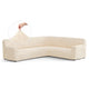 Corner Sofa Slipcover, Comfort Collection – Cream, front view | Cream