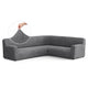 Corner Sofa Slipcover, Comfort Collection – Dark Grey, front view | Dark Grey