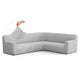 Corner Sofa Slipcover, Comfort Collection – Light Grey, front view | Light Grey