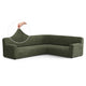 Corner Sofa Slipcover, Comfort Collection – Moss Green, front view | Moss Green