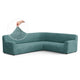 Corner Sofa Slipcover, Comfort Collection – Teal, front view | Teal