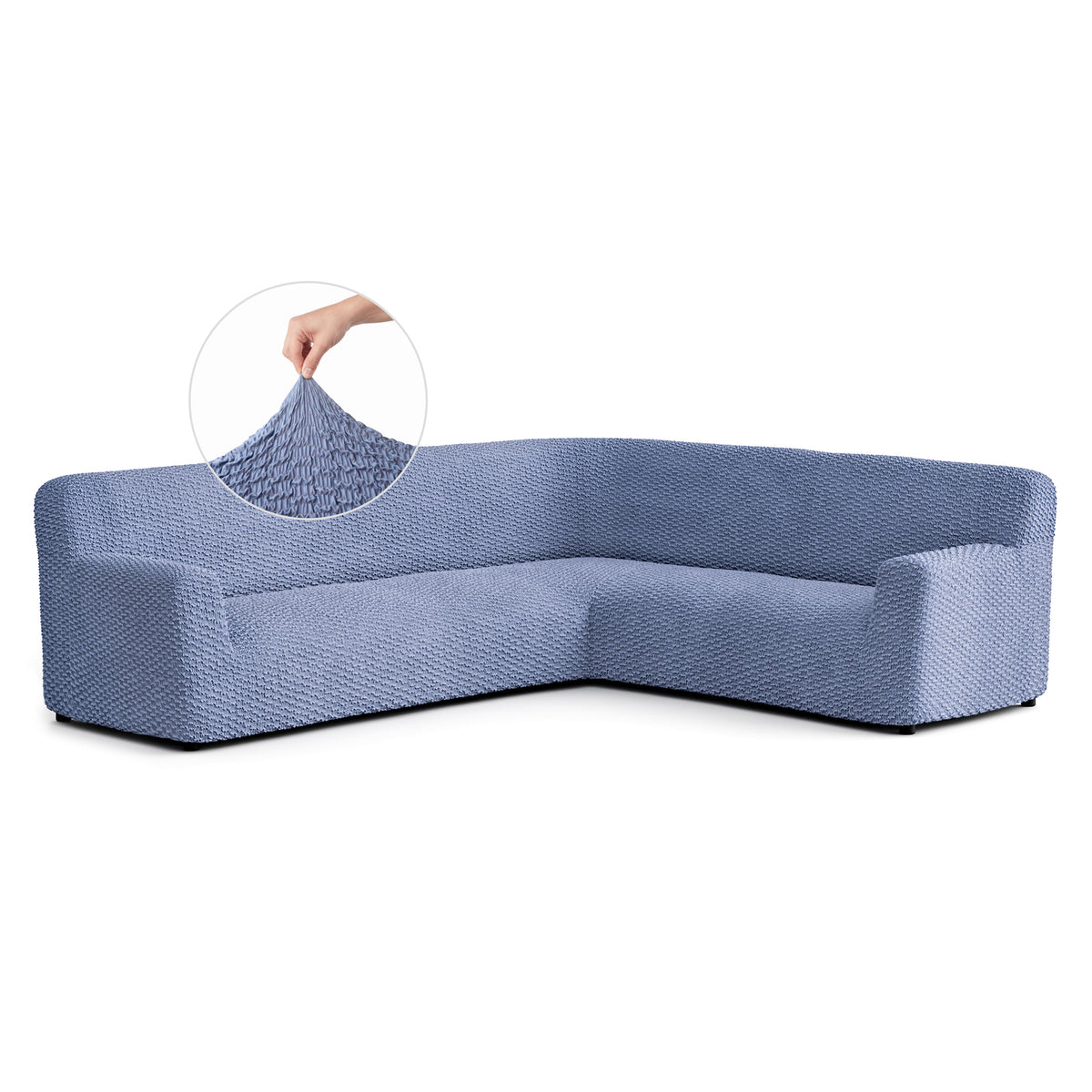 Corner Sofa Slipcover, Embrace Collection – Blue, front view | Blue