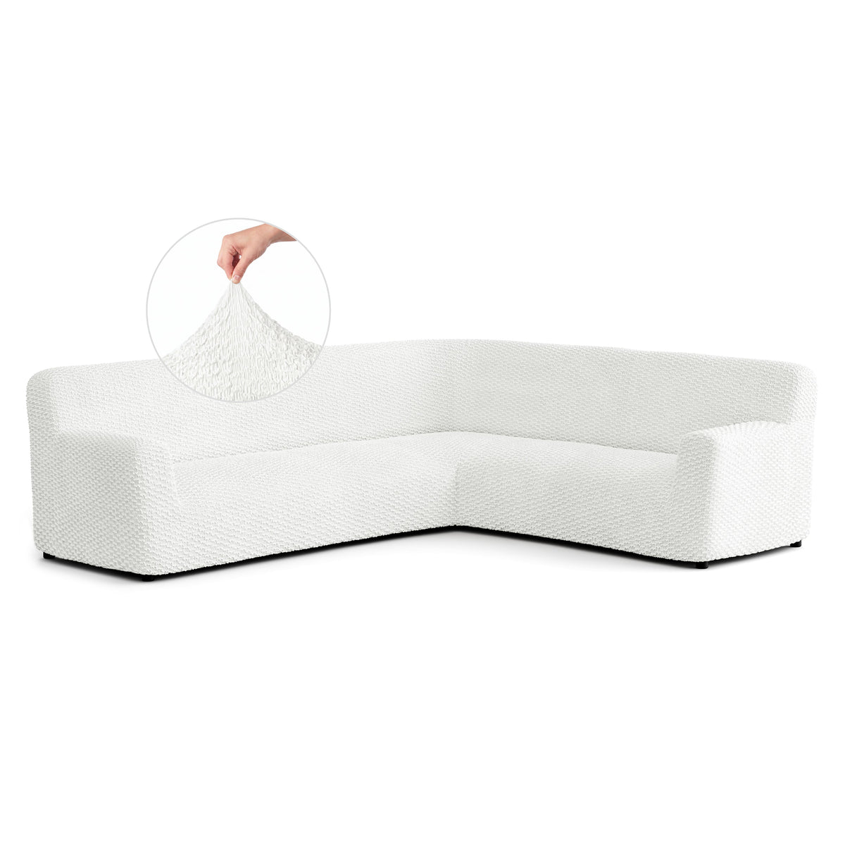Corner Sofa Slipcover, Embrace Collection – Crisp White, front view | Crisp White