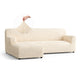 L-Shaped Sofa Slipcover (Left Chaise), Comfort Collection – Cream, front view | Cream