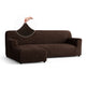 L-Shaped Sofa Slipcover (Left Chaise), Comfort Collection – Dark Brown, front view | Dark Brown