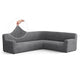 Corner Sofa Slipcover, Comfort Collection – Dark Grey, front view | Dark Grey