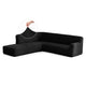 Fullback Support Sectional Sofa Slipcover (Left Chaise), Embrace Collection – Black, front view | Black