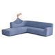 Fullback Support Sectional Sofa Slipcover (Left Chaise), Embrace Collection – Blue, front view | Blue