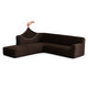 Fullback Support Sectional Sofa Slipcover (Left Chaise), Embrace Collection – Dark Brown, front view | Dark Brown