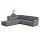 Fullback Support Sectional Sofa Slipcover (Left Chaise), Embrace Collection – Dark Grey, front view | Dark Grey