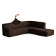 Fullback Support Sectional Sofa Slipcover (Right Chaise), Embrace Collection – Dark Brown, front view | Dark Brown